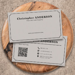 Cartão De Visita Elegante, minimalista, preto e bege