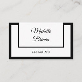 Cartão De Visita Elegante Minimalista Preto e Branco