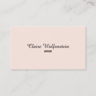 Cartão De Visita Elegante Minimalista Rosa Cor-de-rosa Script Profi