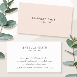 Cartão De Visita Elegante Minimalista Rosa Corado Sofisticado