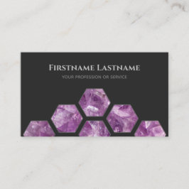 Cartão De Visita Elegante mínimo de cinzas escuras hexágonos de ame