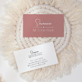 Cartão De Visita Elegante Mínimo Moderno Neutro Monograma