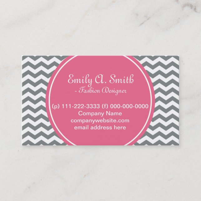 Cartão De Visita Elegante, moda, cinza giratória, cromo branco (Frente)