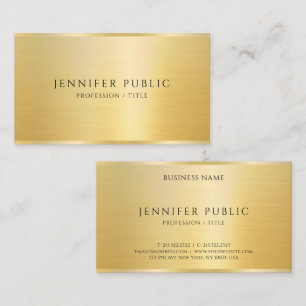 Cartão De Visita Elegante Modelo Faux Dourado Gloss Professional