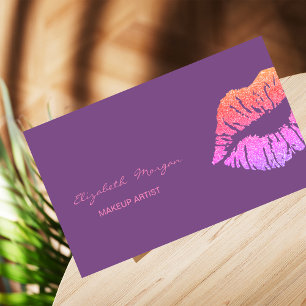 Cartão De Visita Elegante Modern Professional, Lábios Glitter