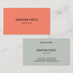 Cartão De Visita Elegante Modern Trend Cores Simples Modelo