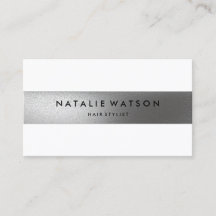 Elegante moderno branco da listra de prata áspera