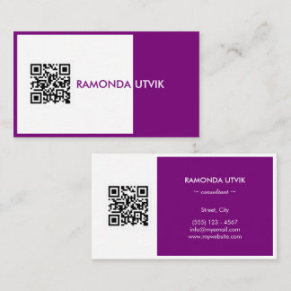 Cartão De Visita Elegante Moderno com código QR