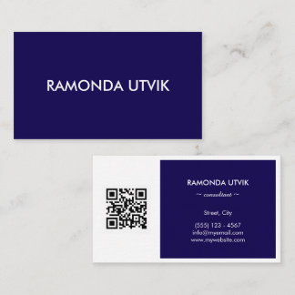 Cartão De Visita Elegante Moderno com código QR