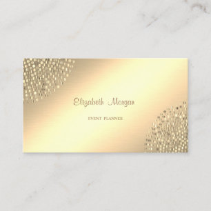Cartão De Visita Elegante Moderno Dourado Simples, Pontos
