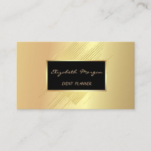 Cartão De Visita Elegante Moderno e com Estilo, Dourado Falso, List