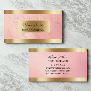 Cartão De Visita Elegante, moderno e Dourado Marble