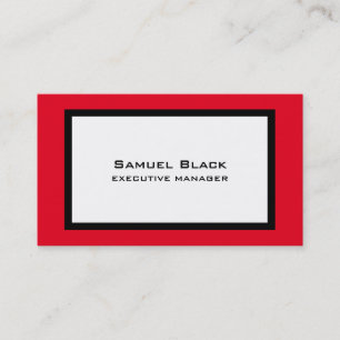 Cartão De Visita Elegante Moderno Elegante Vermelho Preto Branco