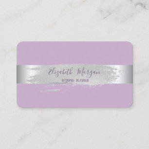 Cartão De Visita Elegante Moderno, Fita de Prata, Traço de Pincel