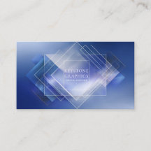 Elegante Moderno Geométrico Azul e Branco Diamante