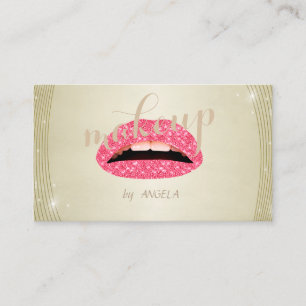Cartão De Visita Elegante Moderno Glamouroso Espelhado, Lábios
