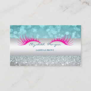 Cartão De Visita Elegante moderno Glittery Bokeh, Faux Lashes