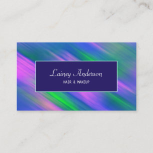 Cartão De Visita Elegante Moderno Groovy neon verde azul roxo