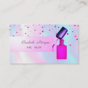 Cartão De Visita Elegante Moderno, Holográfico, Confete, Esmalte pa