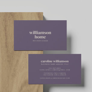 Cartão De Visita Elegante Moderno Minimalista Profissional Plum Pur