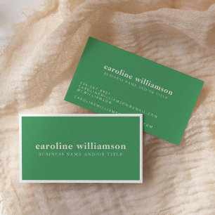 Cartão De Visita Elegante Moderno Minimalista Tendência Verde Kelly
