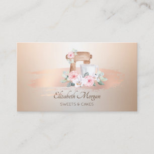 Cartão De Visita Elegante Moderno, Misturador de Flores de Traço de