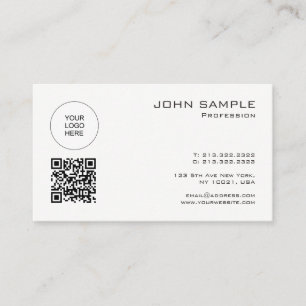 Cartão De Visita Elegante moderno Modelo de código QR Upload de seu