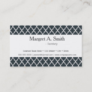 Cartão De Visita Elegante, moderno profissional de quatrefoil b&w