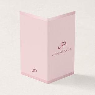 Cartão De Visita Elegante Moderno Profissional Dourado Rosa