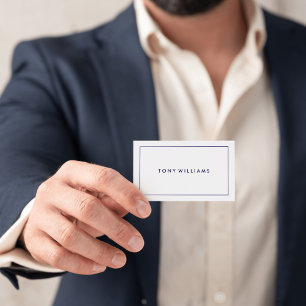Cartão De Visita Elegante Moderno Profissional Minimalista Branco &