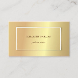 Cartão De Visita Elegante Moderno Simples, Minimalista, Dourado