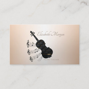 Cartão De Visita Elegante Moderno, Violão, Professor de Música