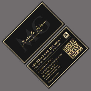 Cartão De Visita Elegante Moldura Dourada Falsa Profissional Preto