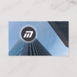 Cartão De Visita Elegante monograma, construção de arquitetura limp