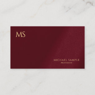 Cartão De Visita Elegante Monograma de Texto Dourado Personalizado