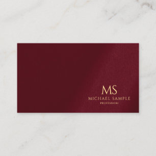 Cartão De Visita Elegante Monograma de Texto Dourado Profissional T