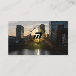 Cartão De Visita Elegante monograma e edifícios modernos de arquite