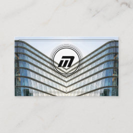 Cartão De Visita Elegante monograma e edifícios modernos de arquite