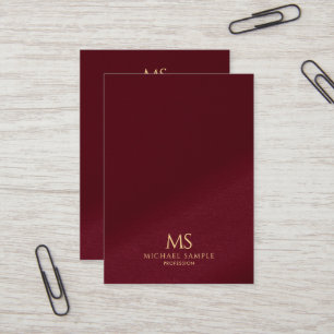 Cartão De Visita Elegante Monograma Vertical de Texto Dourado Taman
