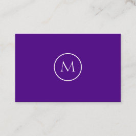 Cartão De Visita Elegante Monogrammed minimalista do índigo