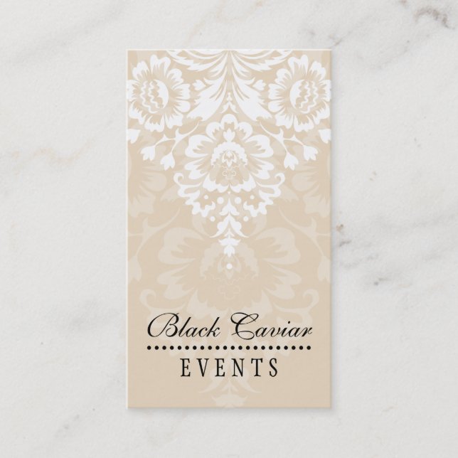 CARTÃO DE VISITA elegante na moda damask (Frente)