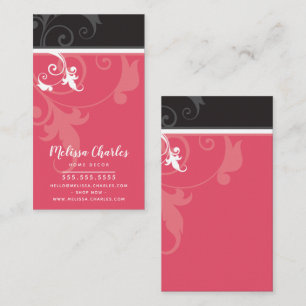 Cartão De Visita ELEGANTE na moda verve foliage melão vermelho