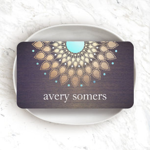 Cartão De Visita Elegante Ornamentado Folha de Folha de Ouro Folha 