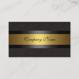 Cartão De Visita Elegante Ouro Metal Preto Branco