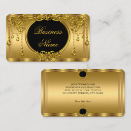 Cartão De Visita Elegante Ouro Real e Preto
