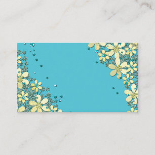 Cartão De Visita Elegante, padrão floral, flores amarelas