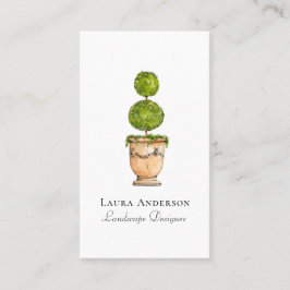 Cartão De Visita Elegante paisagismo em aquarela de topiaria