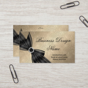 Cartão De Visita Elegante Paisley Marrom Dourado Preto Diamante Arc