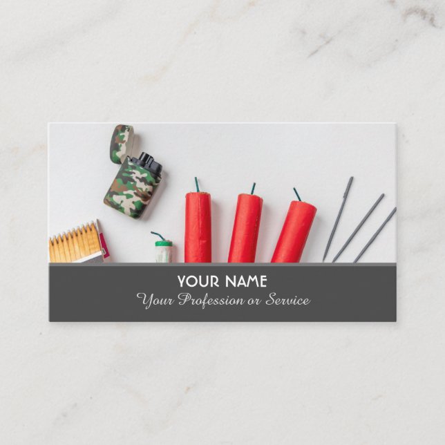 Cartão de visita elegante para os serviços de bomb (Frente)