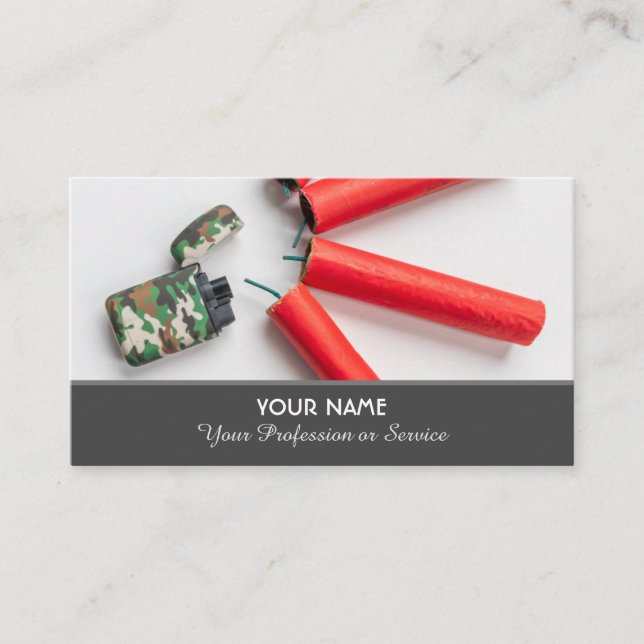 Cartão de visita elegante para os serviços de bomb (Frente)